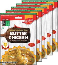 Nimkish Butter Chicken Masala Pack of 5 (60g each), Ready to Cook Spice Mix, Instant Masala for Indian Dishes